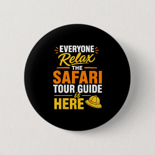 Lustiger Safari-Reiseleiter Button