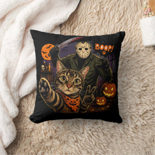 Lustiger Sagen Boop! Horror-Katzen-Selfie Jason Ha Kissen