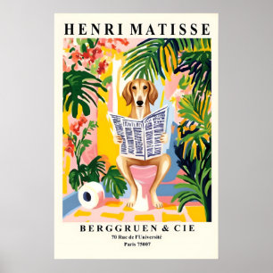 Lustiger Saluki auf einem Toiletten-Kunstposter -  Poster