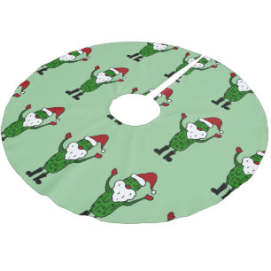 Lustiger Sankt-Essiggurken-Weihnachtsbaum-Rock Polyester Weihnachtsbaumdecke