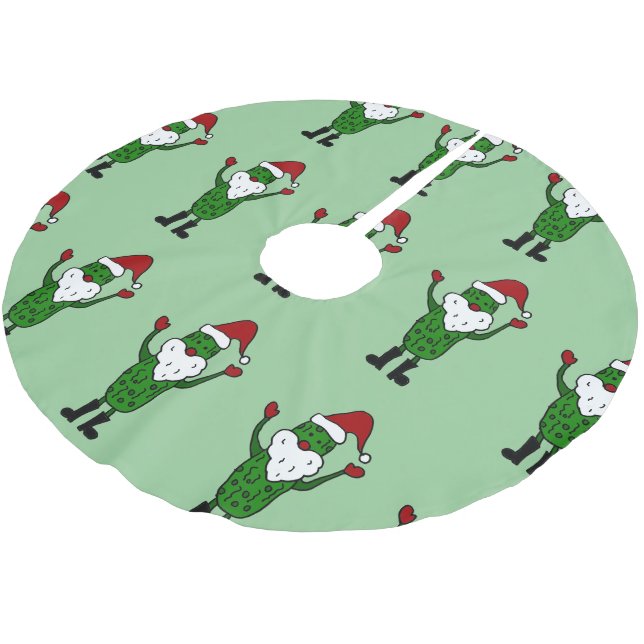 Lustiger Sankt-Essiggurken-Weihnachtsbaum-Rock Polyester Weihnachtsbaumdecke (Schrägansicht)