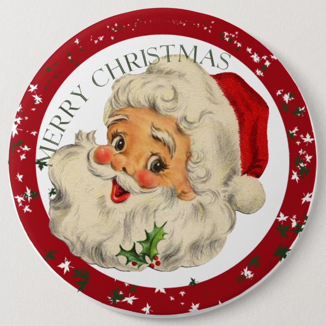 Lustiger Sankt ~ Weihnachtsknopf Button (Vorderseite)