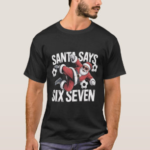 Lustiger Santa-Fußball-Tritt-Ball-Grafik-T-Shirt   T-Shirt