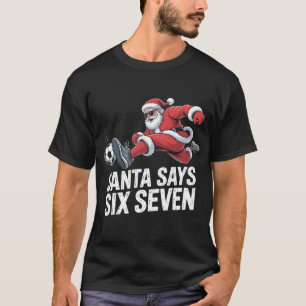 Lustiger Santa-Fußball-Tritt-Ball-Grafik-T-Shirt   T-Shirt