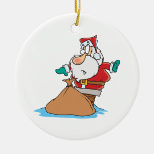 lustiger Santa im Cartoon des Schornsteins Keramik Ornament