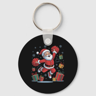Lustiger Santa jubelt Cheerleading Weihnachten Xma Schlüsselanhänger