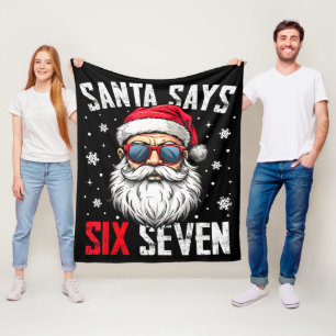 Lustiger Santa sagt sechs sieben Weihnachten 67 Me Fleecedecke