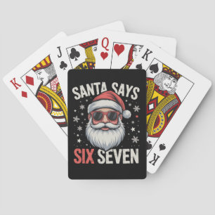 Lustiger Santa sagt sechs sieben Weihnachten 67 Me Spielkarten
