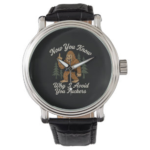 Lustiger sarkastischer Bigfoot-Vermeidungs-Humorvo Armbanduhr