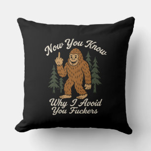 Lustiger sarkastischer Bigfoot-Vermeidungs-Humorvo Kissen