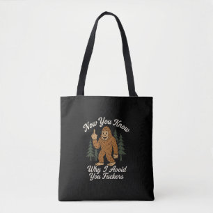 Lustiger sarkastischer Bigfoot-Vermeidungs-Humorvo Tasche