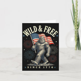Lustiger Sasquatch Amerikanische Flagge Wild Und S Karte