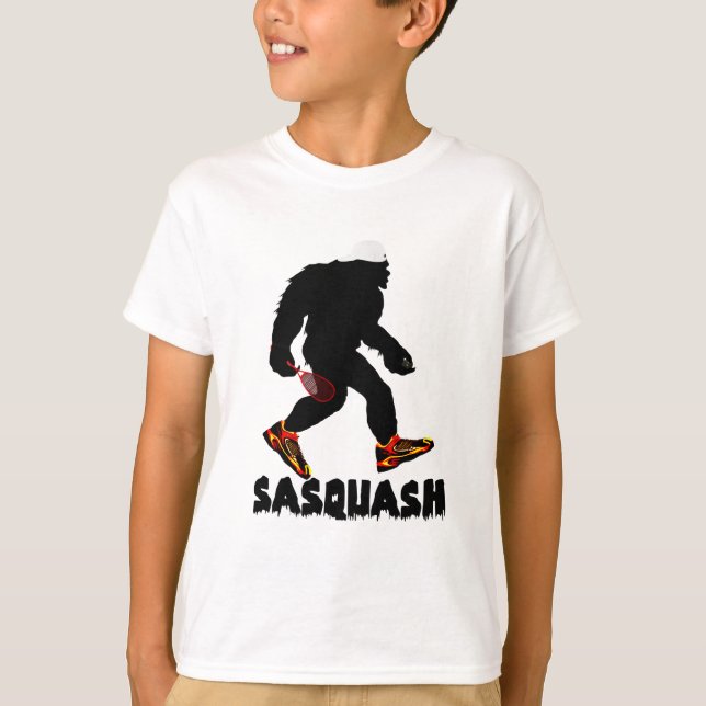 Lustiger Sasquatch Kürbis-Sport-Entwurf T-Shirt (Vorderseite)