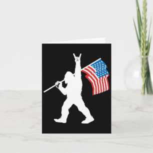 Lustiger Sasquatch Rock And Roll USA-Flagge für Bi Karte