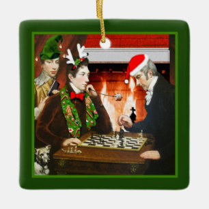 Lustiger Schachspieler Keramikornament