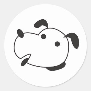 Lustiger schauender Hundeaufkleber Runder Aufkleber