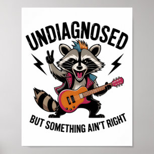Lustiger schaukelnder Waschbär  Poster