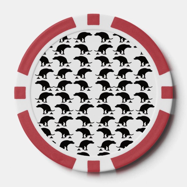 Lustiger Scheißender-Hund-Muster Pokerchips (Vorderseite)