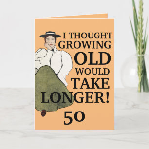 Lustiger Scherz Vintage Röte Schwester 50. Geburts Karte