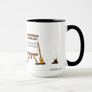 Lustiger Scheunen-Aufgaben-PferdeCartoon Tasse