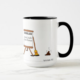 Lustiger Scheunen-Aufgaben-PferdeCartoon Tasse