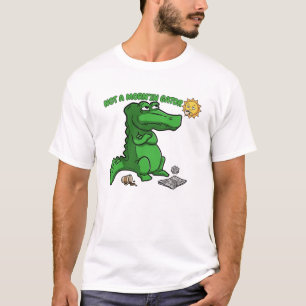 Lustiger schlafender Alligator-Kaffee-Cartoon T-Shirt