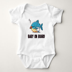 Lustiger Schlafender Babyfisch Cartoon - Süßes Bab Baby Strampler
