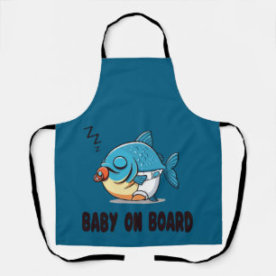 Lustiger Schlafender Babyfisch Cartoon - Süßes Bab Schürze