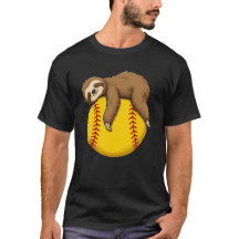 Lustiger schlafender Faultier, das Softball umarmt