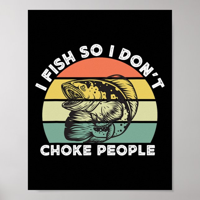 Lustiger Schlangenkopffischfang Retro Ich fische,  Poster (Vorne)