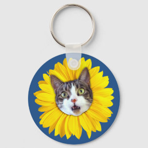 Lustiger Schlüsselanhänger "des Katzen-Blumen-"