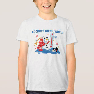 Lustiger schmelzender Schneemann Lebewohl grausa Tri-Blend Shirt