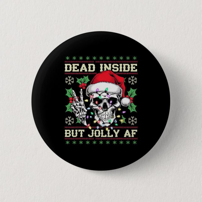 Lustiger schmutziger Weihnachten hässlicher Pullov Button (Vorderseite)