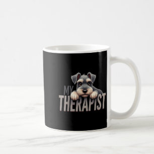 Lustiger Schnau-Welpe Mein Therapeut Schnauzer Hun Kaffeetasse