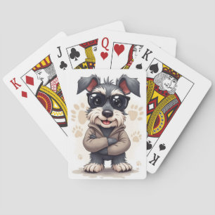 Lustiger Schnauzer Kawaii Hund Spielkarten