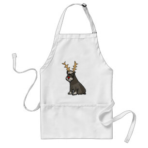 Lustiger Schnauzer mit Ren-Geweih-Weihnachten Schürze