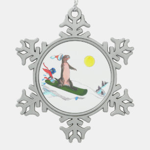 Lustiger Schneeflocken Zinn-Ornament
