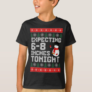 Lustiger Schneemann erwartet 6-8 Zoll heute Nacht T-Shirt