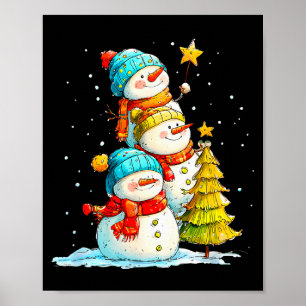 Lustiger Schneemann Für Frauen Männer Kinder Famil Poster