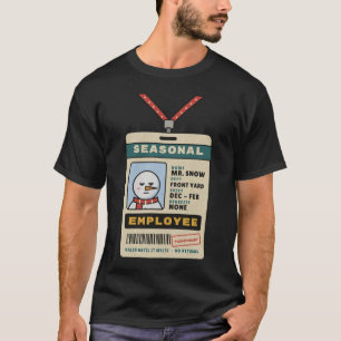 Lustiger Schneemann-ID-Ausweis für Saisonarbeiter T-Shirt