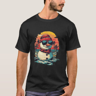 Lustiger Schneemann im Pazifik - Weihnachten im Ju T-Shirt