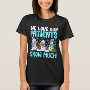 Lustiger Schneemann-Krankenschwester Wir lieben un T-Shirt