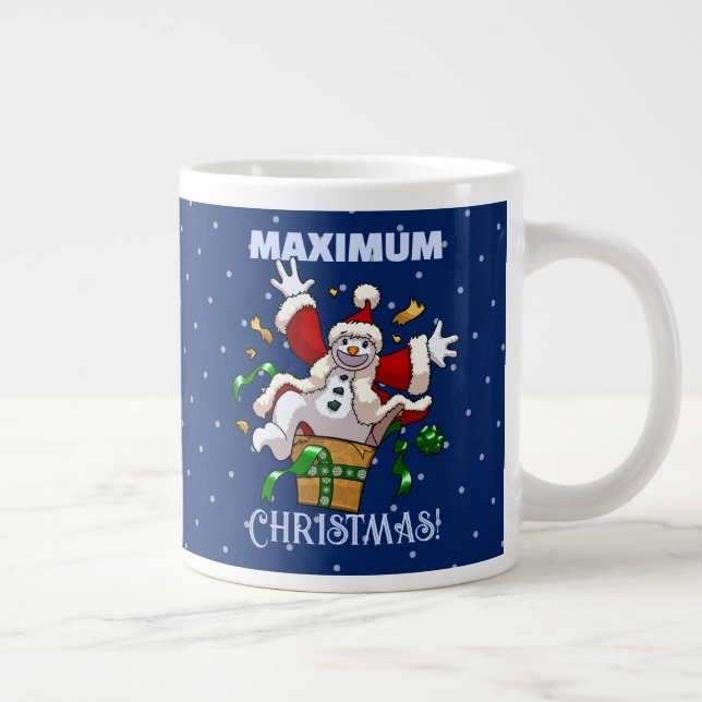 Lustiger Schneemann Maximum Weihnachtsüberraschung Jumbo-Tasse (Rechts)