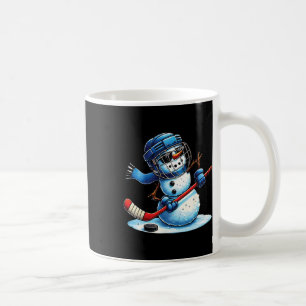 Lustiger Schneemann spielt Eishockey Liebhaber Jun Kaffeetasse