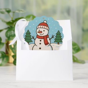 Lustiger Schneemann Süßes Weihnachten Ornament Karte