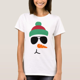 Lustiger Schneemann Weihnachten Sungles  T-Shirt