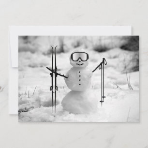 Lustiger Schneemann Weihnachten Wintersport Skitou