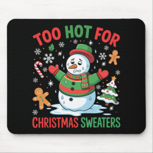 Lustiger Schneemannliebhaber zu heiß für Weihnacht Mousepad