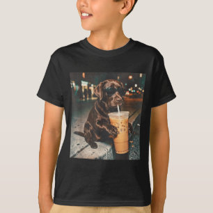 Lustiger Schokoladen-Labrador, der Kaffee-Liebhabe T-Shirt