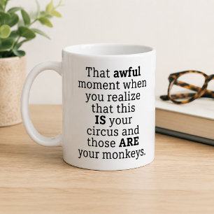 Lustiger schrecklicher Moment Kaffeetasse Bürohumo